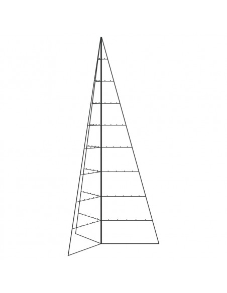 Albero di Natale Decorativo in Metallo Nero 210 cm