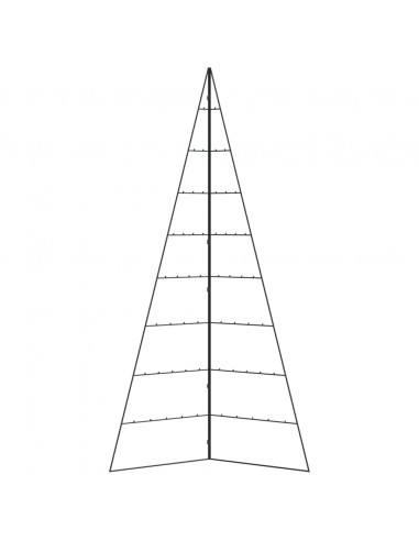 Albero di Natale Decorativo in Metallo Nero 210 cm