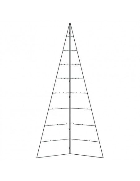 Albero di Natale Decorativo in Metallo Nero 210 cm