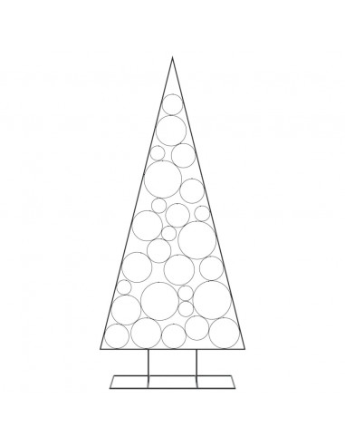 Albero di Natale Decorativo in Metallo Nero 210 cm