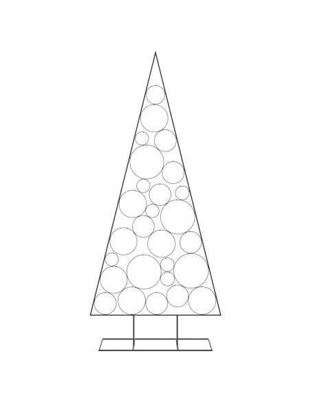 Albero di Natale Decorativo in Metallo Nero 210 cm