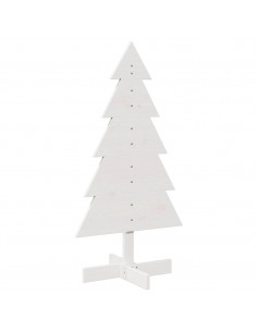 Albero di Natale Decorativo Bianco 100 cm in Legno di Pino 2