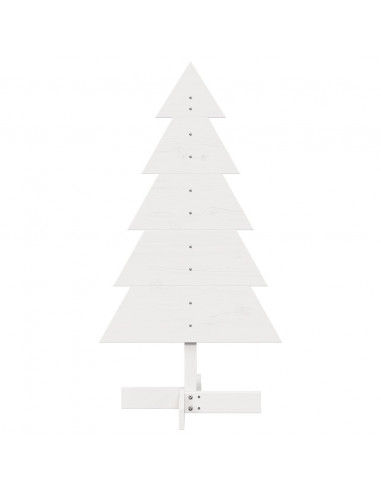 Albero di Natale Decorativo Bianco 100 cm in Legno di Pino