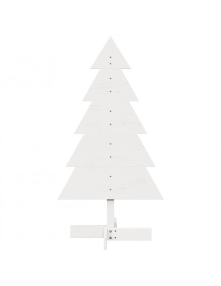 Albero di Natale Decorativo Bianco 100 cm in Legno di Pino