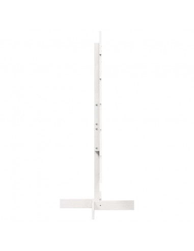 Albero di Natale Decorativo Bianco 120cm Legno Massello di Pino