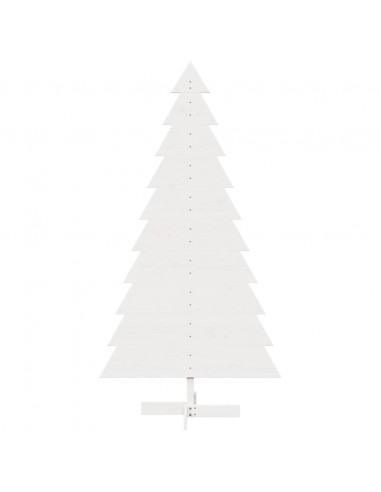 Albero di Natale Decorativo Bianco 180cm Legno Massello di Pino