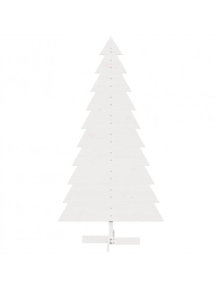Albero di Natale Decorativo Bianco 180cm Legno Massello di Pino