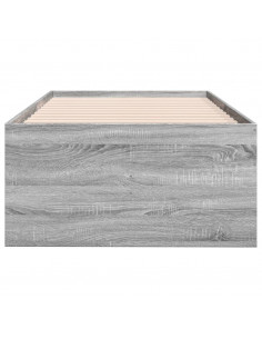 Divano Letto con Cassetti Grigio Sonoma 90x200 cm Multistrato