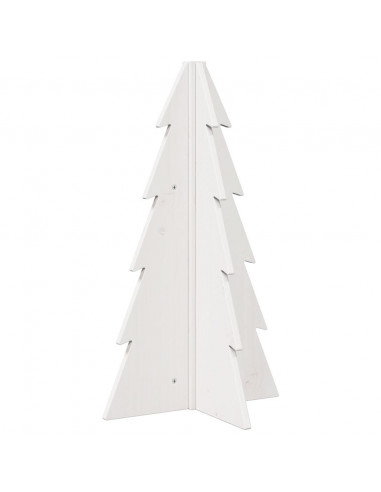 Albero di Natale Decorativo Bianco 69,5 cm in Legno di Pino