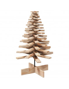 Albero di Natale Decorativo in Legno 100 cm Legno Massello Pino 2