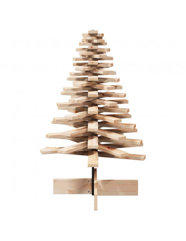 Albero di Natale Decorativo in Legno 100 cm Legno Massello Pino
