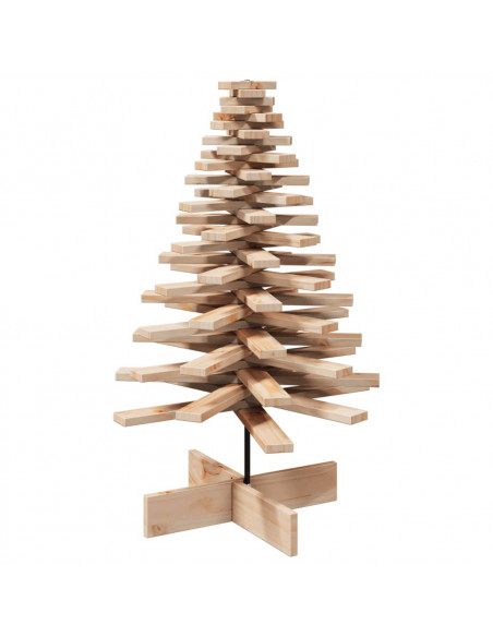 Albero di Natale Decorativo in Legno 100 cm Legno Massello Pino