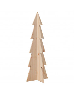 Albero di Natale Decorativo in Legno 112 cm Legno Massello Pino 2