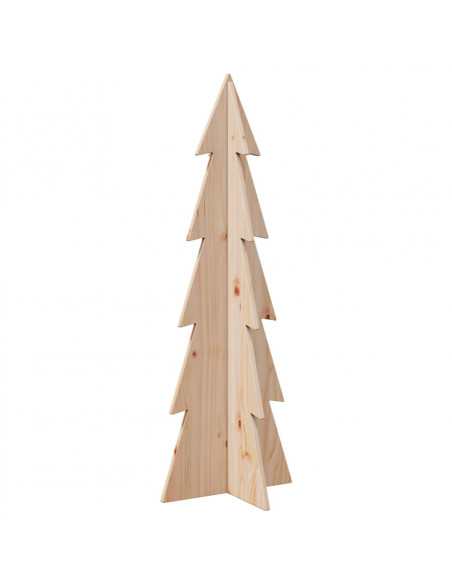 Albero di Natale Decorativo in Legno 112 cm Legno Massello Pino