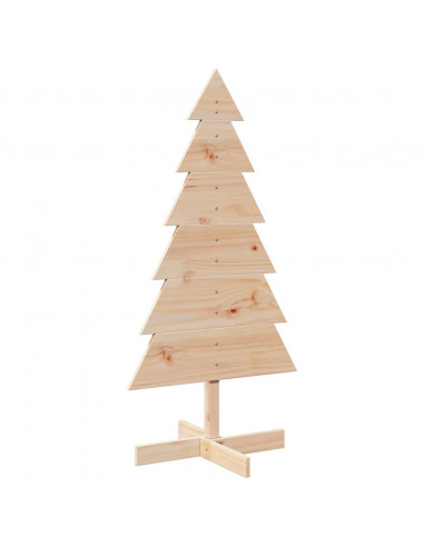 Albero di Natale Decorativo in Legno 120 cm Legno Massello Pino