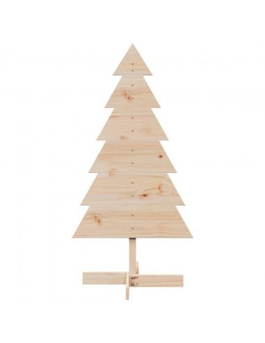 Albero di Natale Decorativo in Legno 120 cm Legno Massello Pino