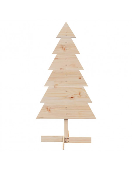 Albero di Natale Decorativo in Legno 120 cm Legno Massello Pino