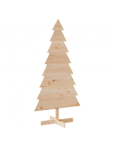 Albero di Natale Decorativo in Legno 150 cm Legno Massello Pino