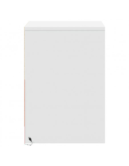 Comodino con Luci LED Bianco in Legno Multistrato