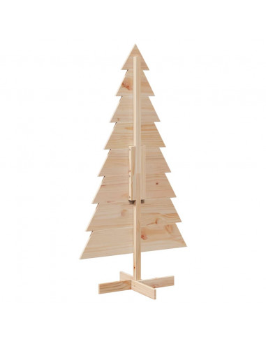 Albero di Natale Decorativo in Legno 150 cm Legno Massello Pino