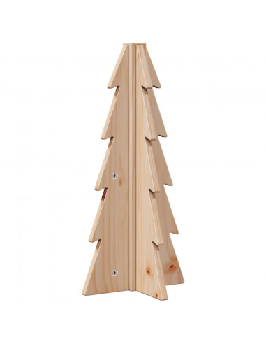 Albero di Natale Decorativo in Legno 49 cm Legno Massello Pino