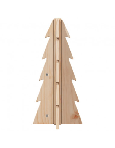 Albero di Natale Decorativo in Legno 49 cm Legno Massello Pino