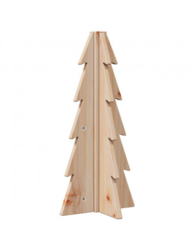 Albero di Natale Decorativo in Legno 49 cm Legno Massello Pino