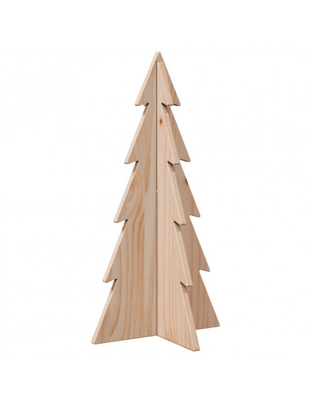 Albero di Natale Decorativo in Legno 59,5cm Legno Massello Pino