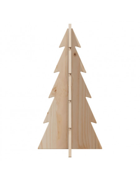 Albero di Natale Decorativo in Legno 59,5cm Legno Massello Pino