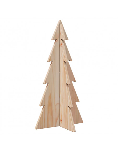 Albero di Natale Decorativo in Legno 59,5cm Legno Massello Pino