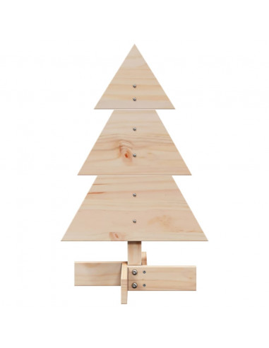 Albero di Natale Decorativo in Legno 60 cm Legno Massello Pino