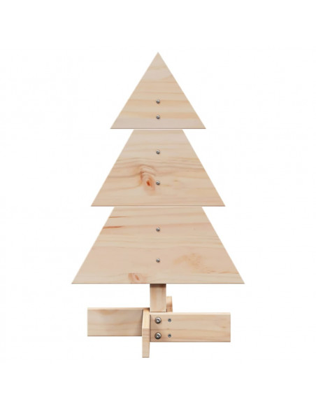 Albero di Natale Decorativo in Legno 60 cm Legno Massello Pino