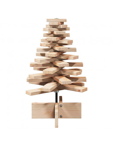 Albero di Natale Decorativo in Legno 60 cm Legno Massello Pino