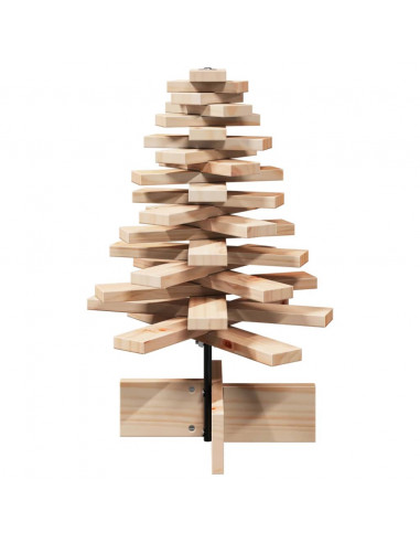 Albero di Natale Decorativo in Legno 60 cm Legno Massello Pino