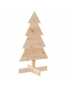 Albero di Natale Decorativo in Legno 80 cm Legno Massello Pino 2