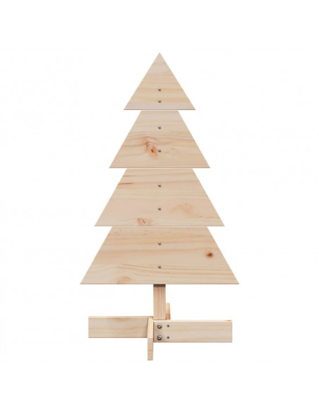 Albero di Natale Decorativo in Legno 80 cm Legno Massello Pino
