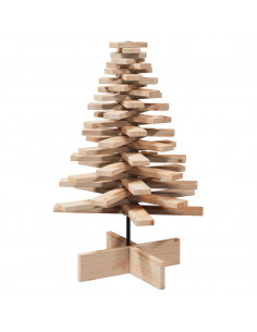 Albero di Natale Decorativo in Legno 80 cm Legno Massello Pino 2