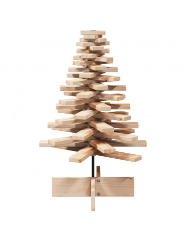 Albero di Natale Decorativo in Legno 80 cm Legno Massello Pino