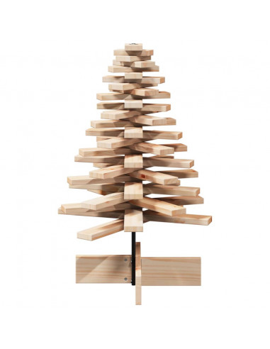 Albero di Natale Decorativo in Legno 80 cm Legno Massello Pino