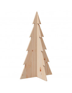 Albero di Natale Decorativo in Legno 80 cm Legno Massello Pino 2