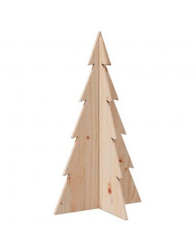 Albero di Natale Decorativo in Legno 80 cm Legno Massello Pino