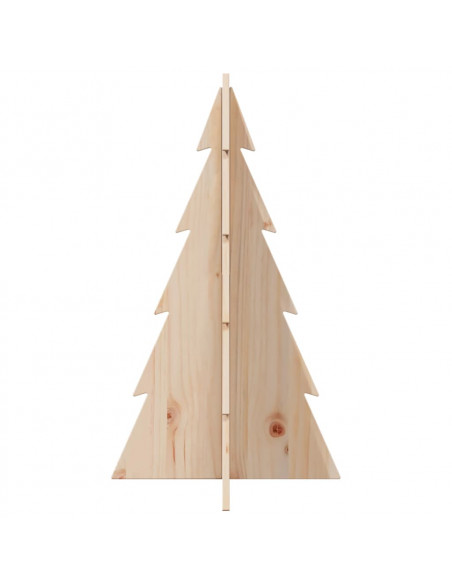 Albero di Natale Decorativo in Legno 80 cm Legno Massello Pino