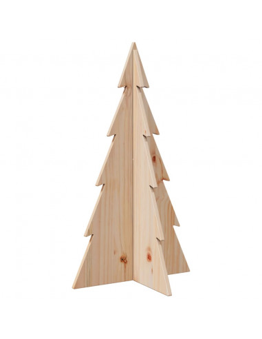 Albero di Natale Decorativo in Legno 80 cm Legno Massello Pino