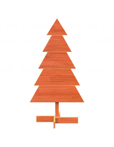 Albero di Natale Marrone Cera 100 cm in Legno Massello di Pino