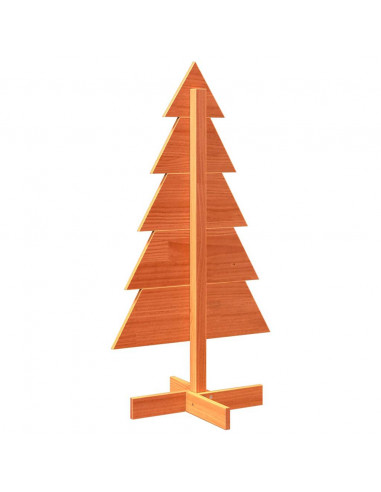 Albero di Natale Marrone Cera 100 cm in Legno Massello di Pino