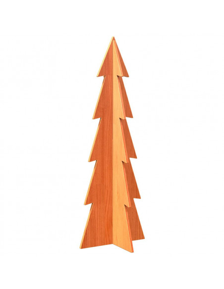 Albero di Natale Marrone Cera 112 cm in Legno Massello di Pino