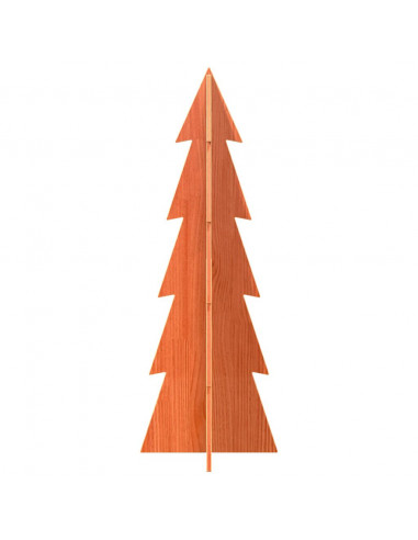 Albero di Natale Marrone Cera 112 cm in Legno Massello di Pino