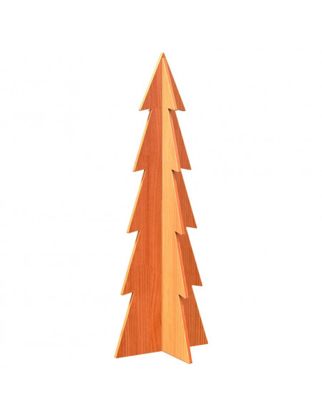 Albero di Natale Marrone Cera 112 cm in Legno Massello di Pino
