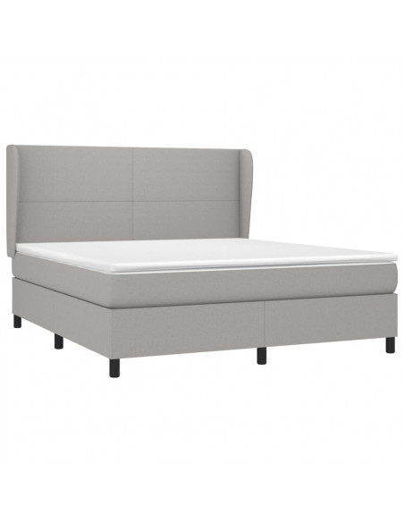 Giroletto a Molle con Materasso Grigio Chiaro180x200 cm Tessuto