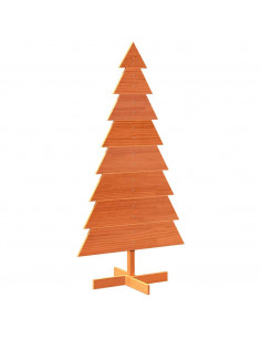 Albero di Natale Marrone Cera 150 cm in Legno Massello di Pino 2